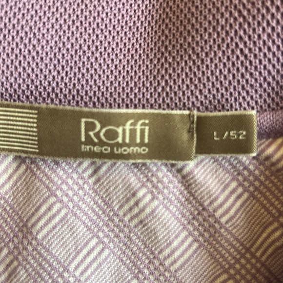 Raffi Polo Shirt Short Sleeve 100% Cotton Pique 2-Button Light Purple Large - Picture 5 of 11